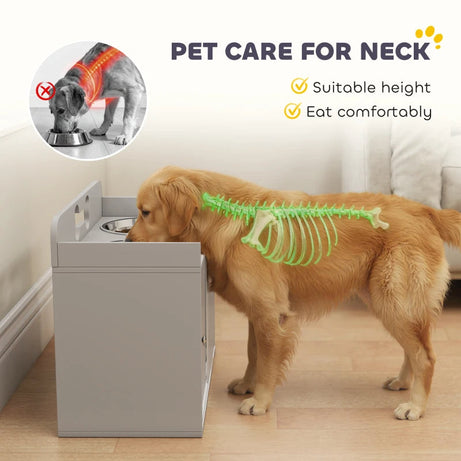 Elevated Dog Bowls - Modern Gray Design