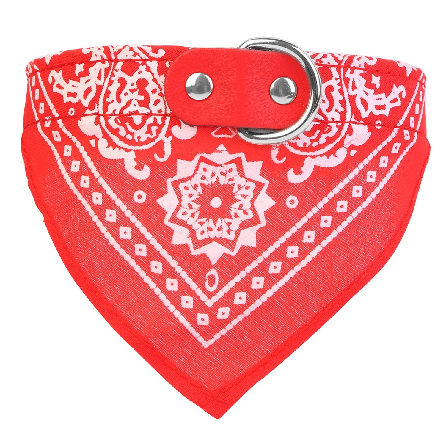 Pet Bandana Collar Adjustable - Leather Triangle Scarf