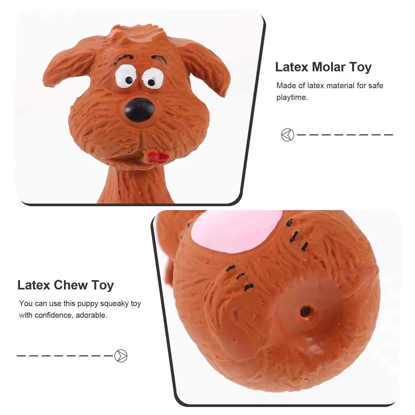 Dog Chew Toys Squeaky 4-Pack - Latex Dental Puppy Set