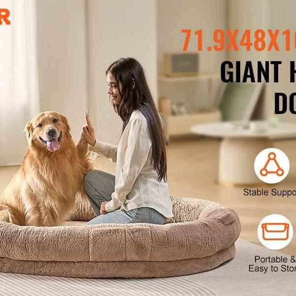 Giant Human Dog Bed - 72" Washable for Adults & Large Dogs
