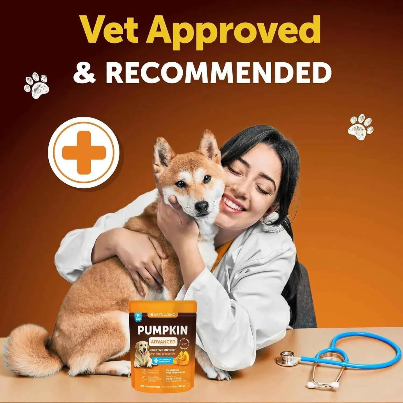 Dog Pumpkin Powder Supplement - Digestive Support Fiber 8oz