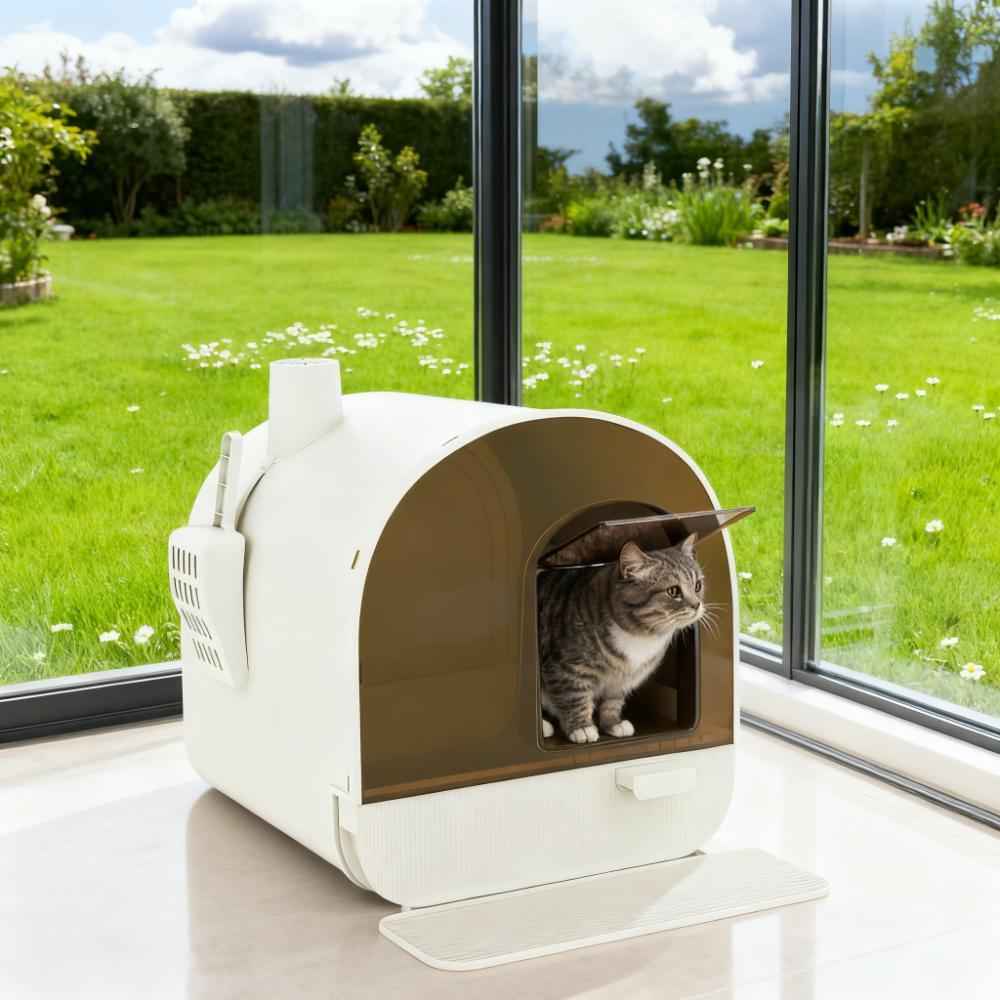 Cat Litter Box With Lid - Hooded Filter Scoop Included