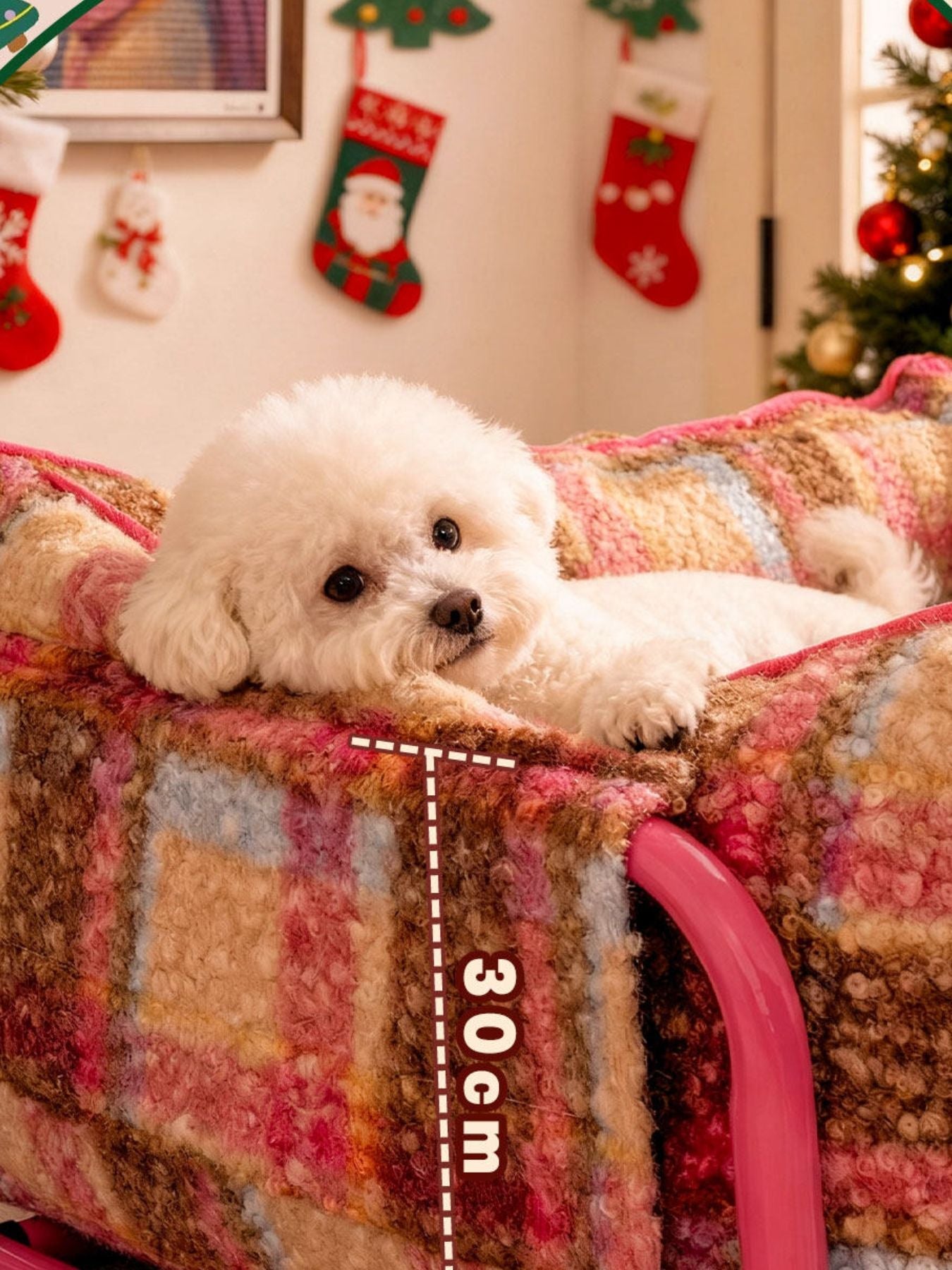 Pet Plaid Sofa Bed Plush - Foldable Couch for Cats and Dogs