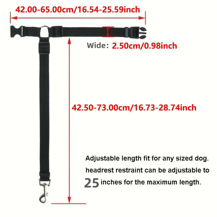 Adjustable Harness Solid Two-in-one Car BackSeat Pet Safety Belt Lead Leash
