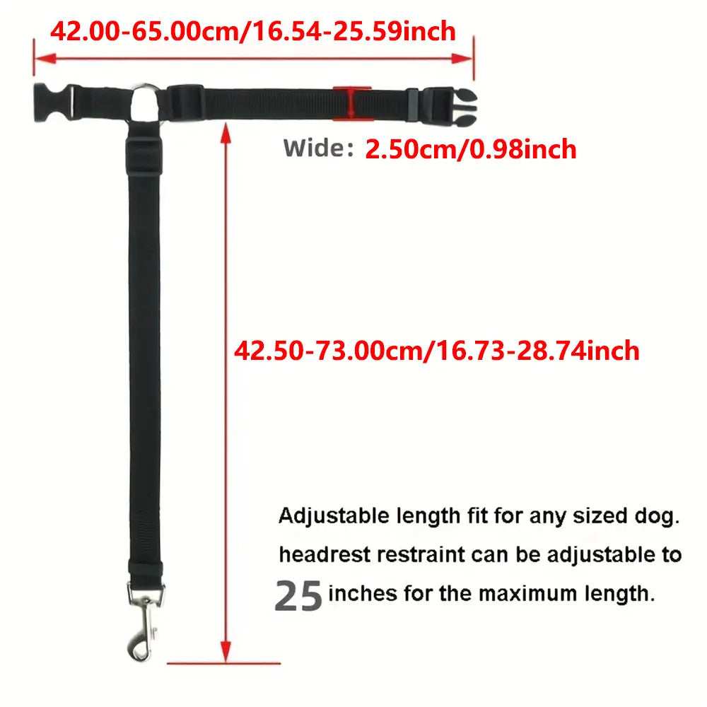 Adjustable Harness Solid Two-in-one Car BackSeat Pet Safety Belt Lead Leash