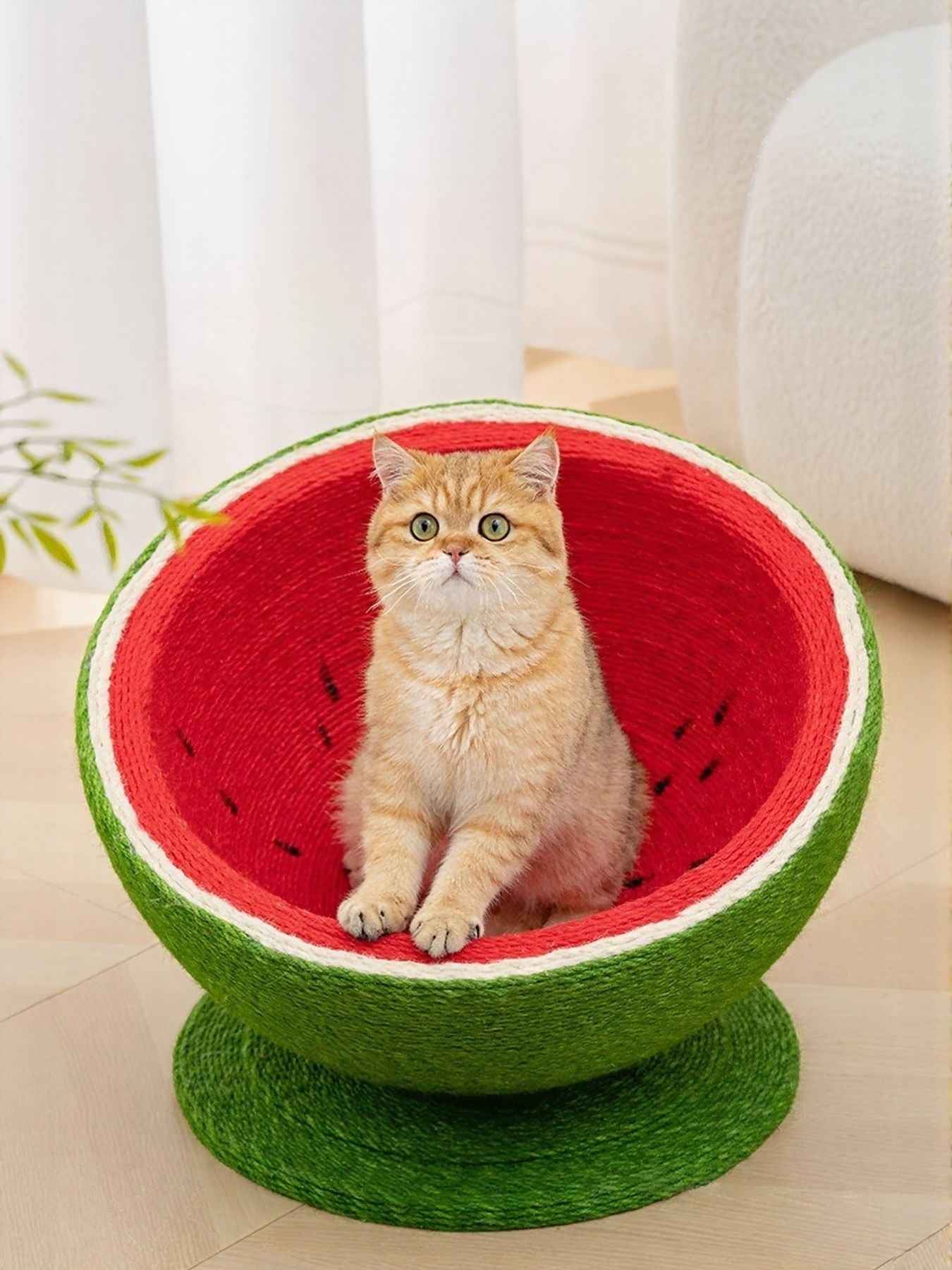 Cat Scratching Post Nest - Purr-fect Watermelon Shaped