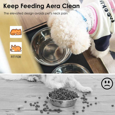 Pet Feeding Station 1 Locker and 2 Overhead Dog Bowls