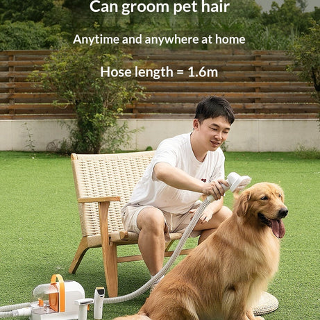 Pet Electric Hair Clipper with Suction - Built-in Vacuum Grooming Tool