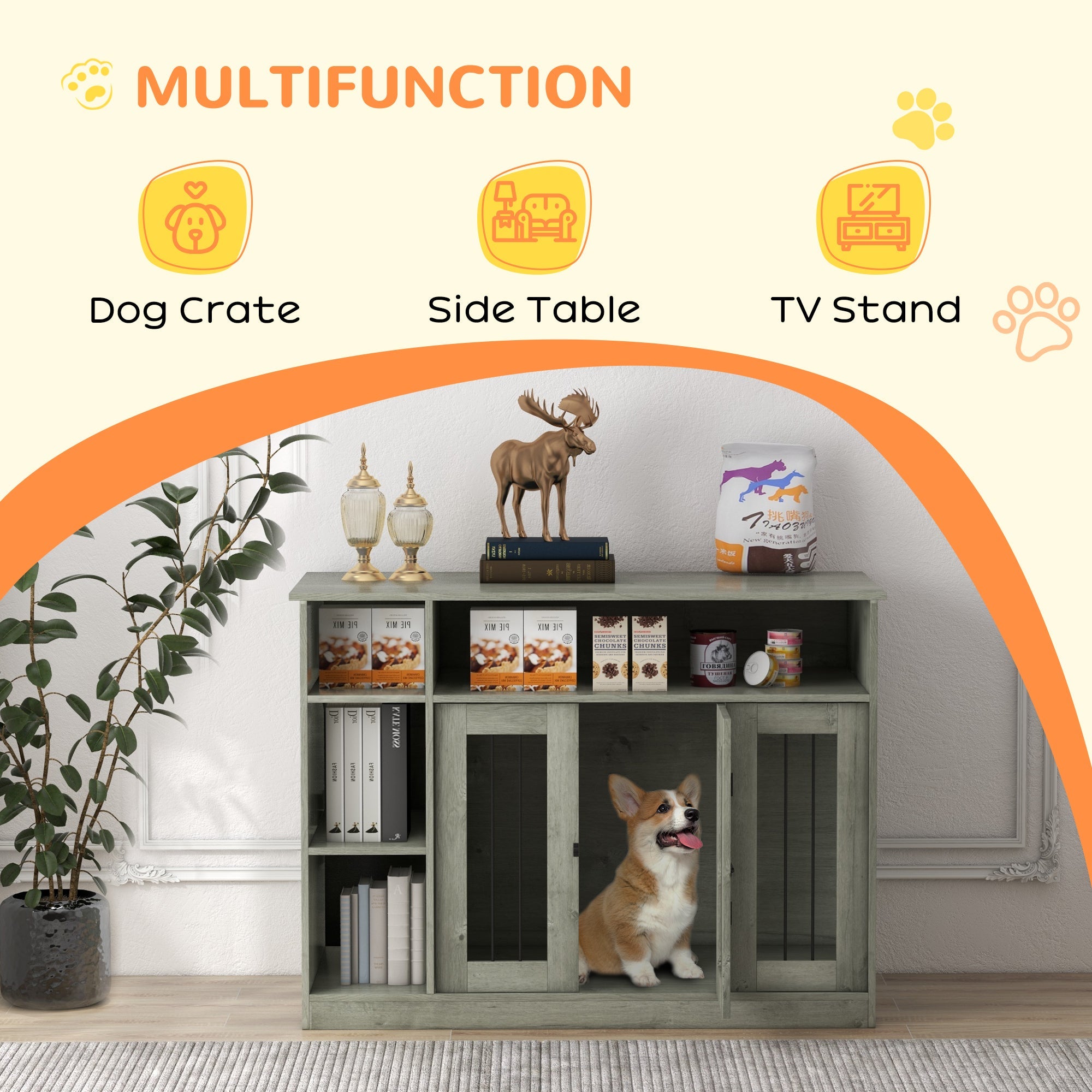 Paws & Storage Crate - 47" Dog Furniture Table