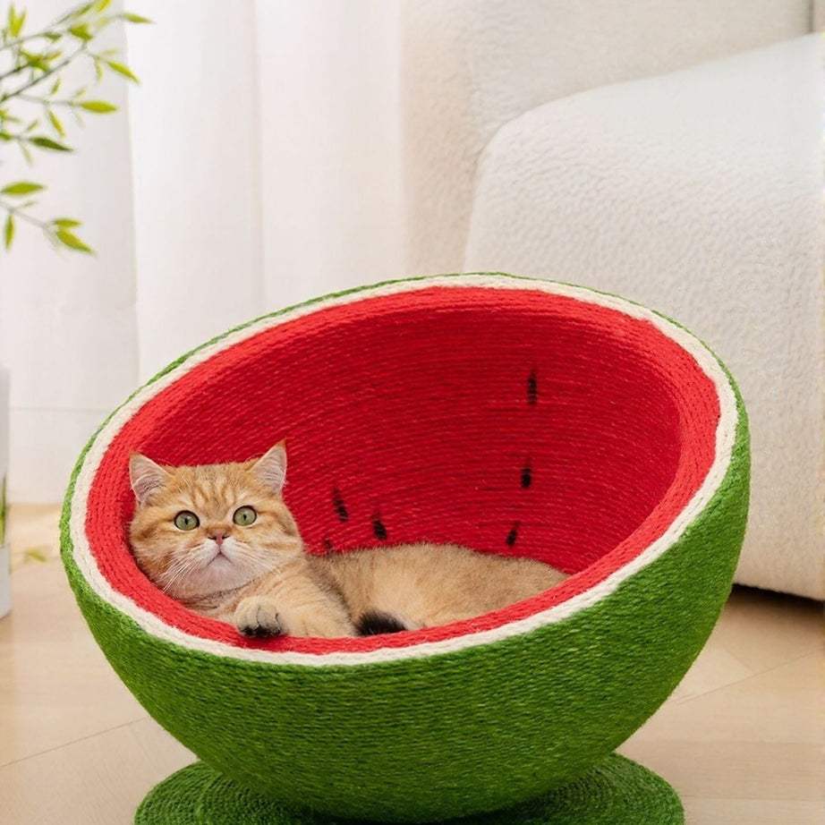 Cat Scratching Post Nest - Purr-fect Watermelon Shaped