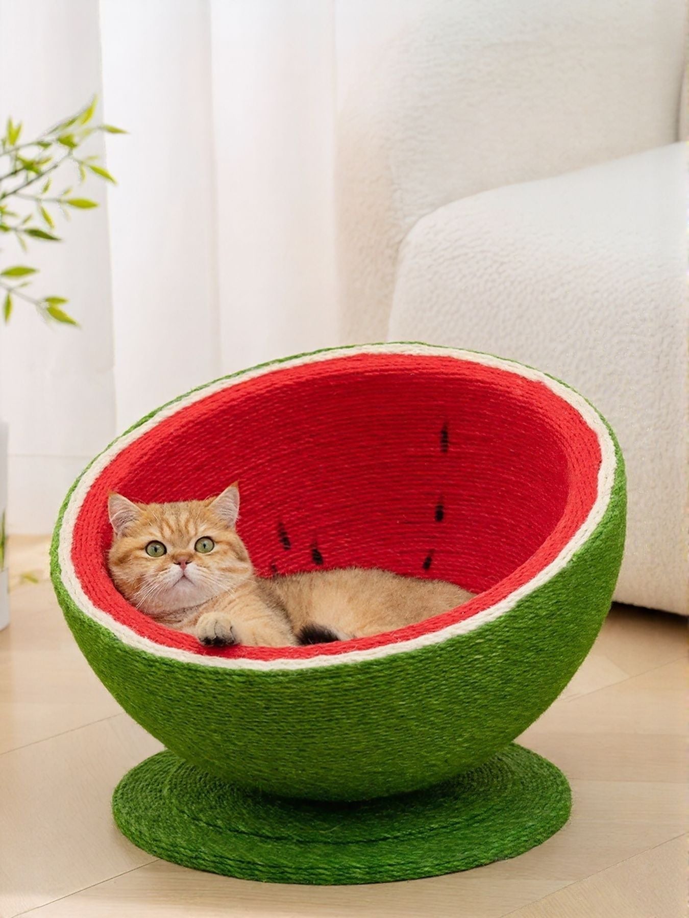 Cat Scratching Post Nest - Purr-fect Watermelon Shaped