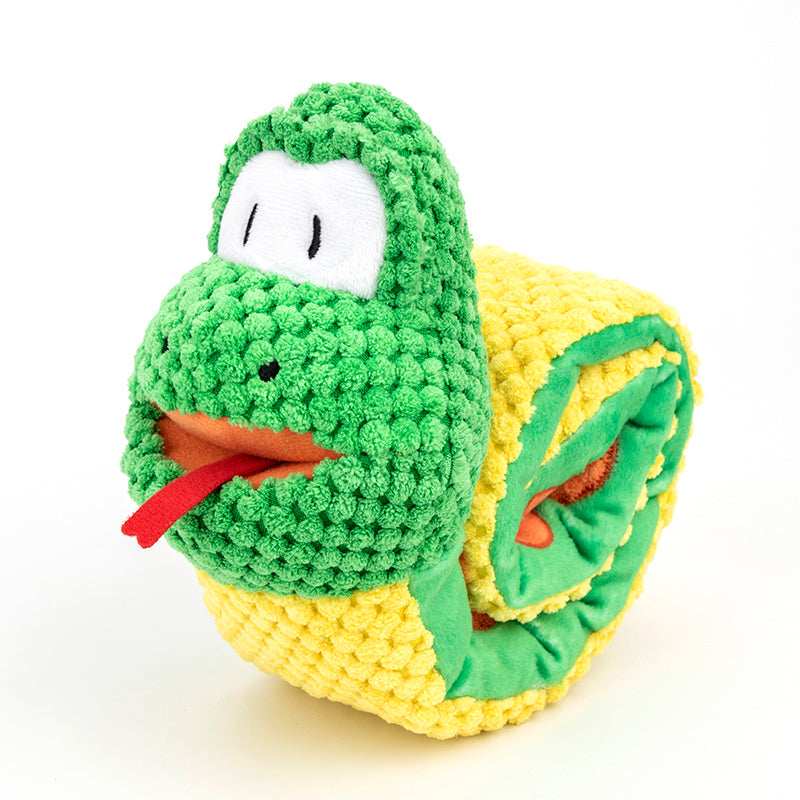 Snuffle Snake Treat Dispenser Puzzle Plush Toy IQ Training Squeaky Dog Toy