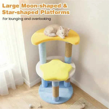 Moon & Star Cat Tree - 29"inch 4 Level Scratching Posts