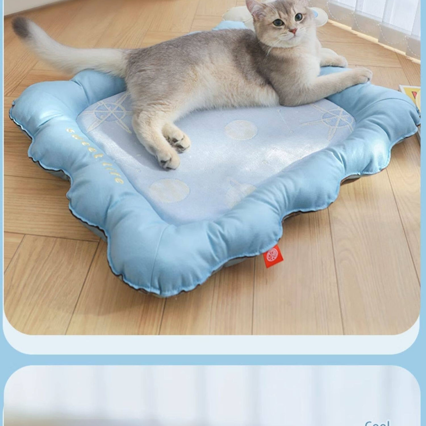 Cat Cooling Mat Ice Silk - Bear Print Summer Sleep Pad