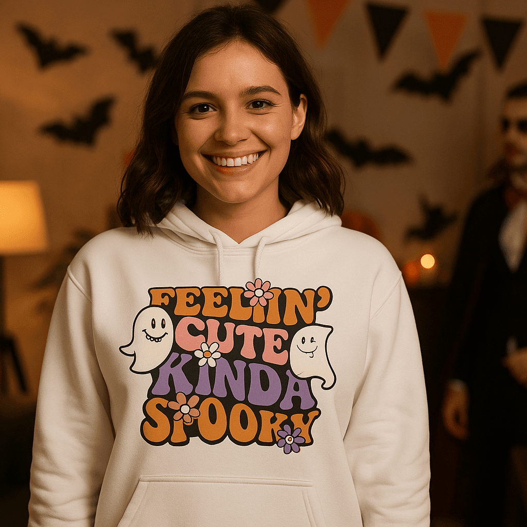 Feel Cute Kinda Spooky Hoodie Sweatshirt - Adorable Halloween