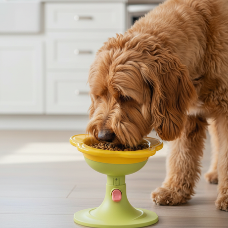 Pet Flower Bowl Ceramic - Elevated Pedestal Feeding Dish