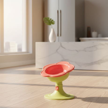 Pet Flower Bowl Ceramic - Elevated Pedestal Feeding Dish
