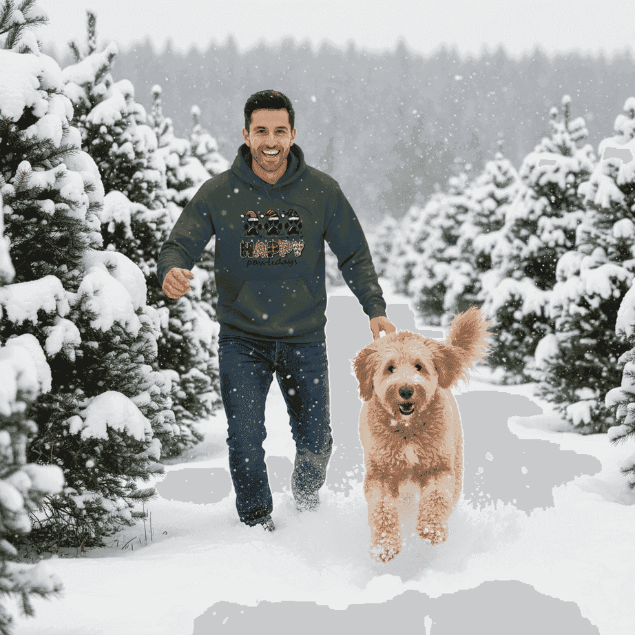 Happy Pawlidays Hoodie - Festive Christmas Pet Lover Gift