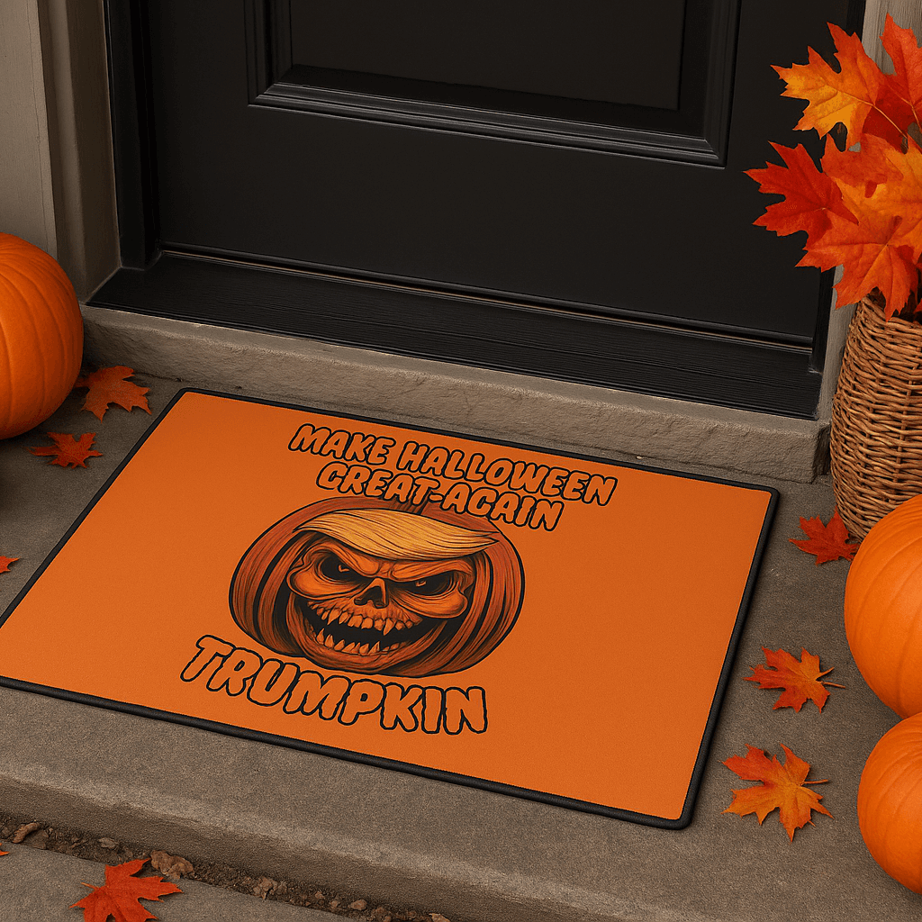 Make Halloween Great Again Floor Mat - Trump Pumpkin Doormat
