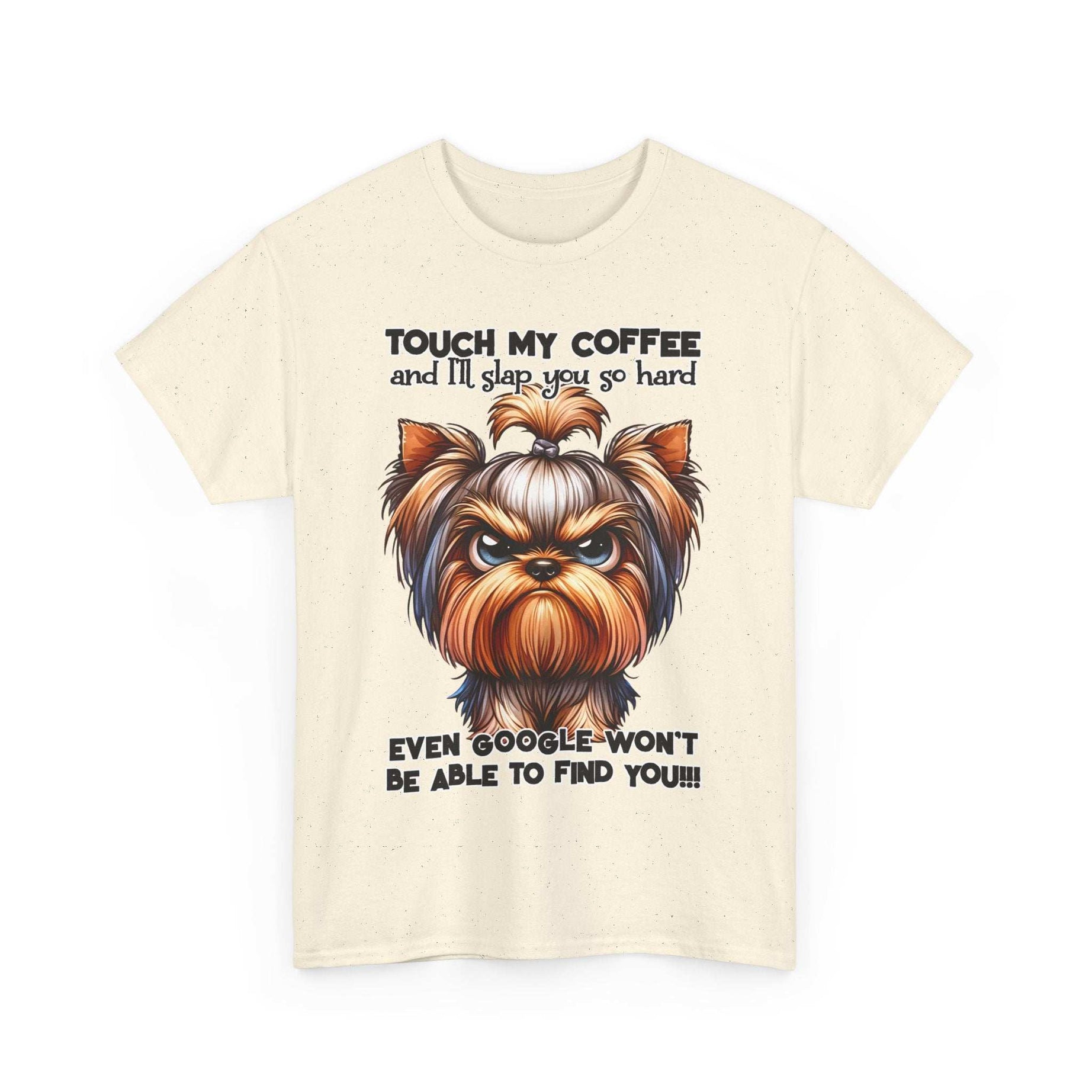 Funny Dog Graphic T-Shirt with Coffee Humor