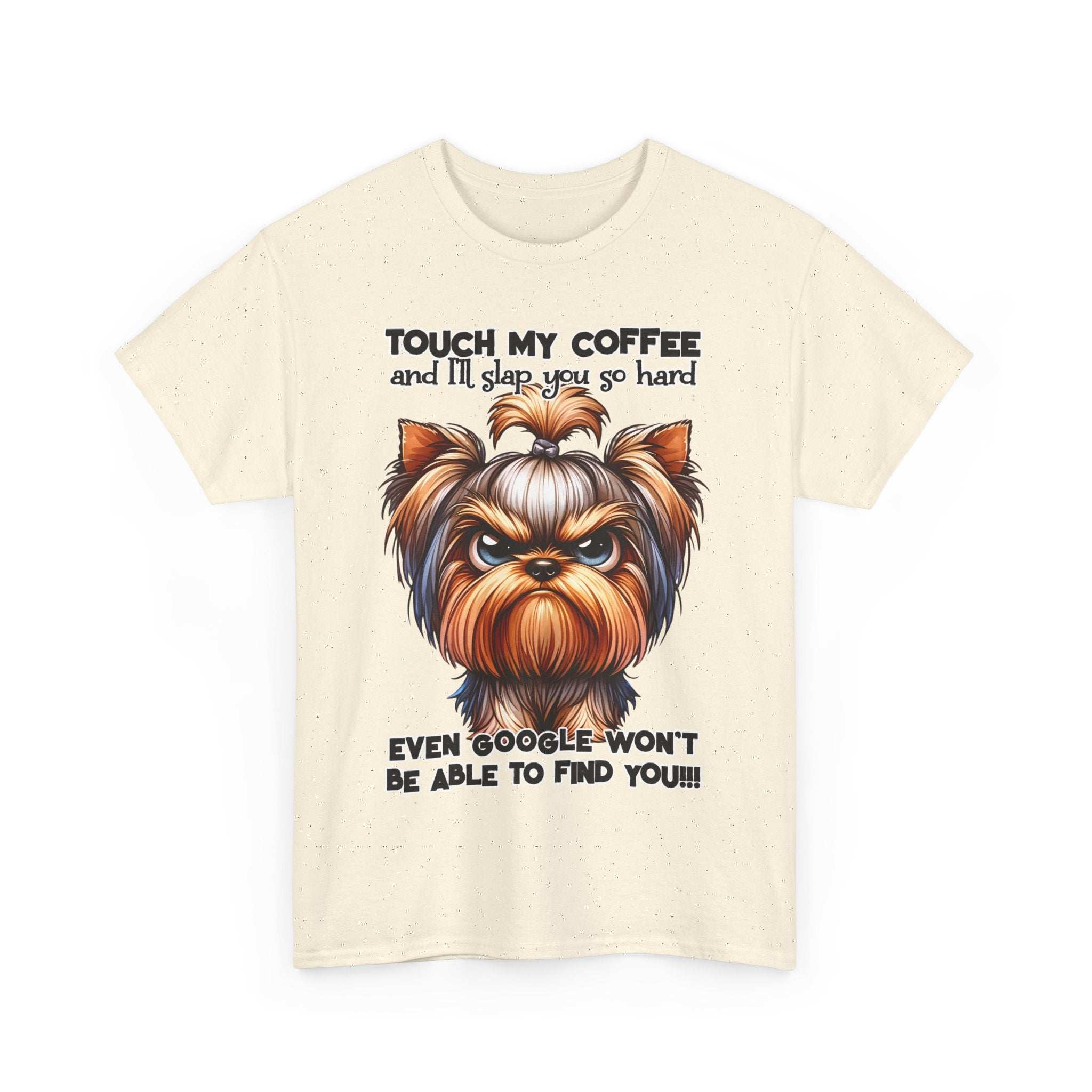 Funny Dog Graphic T-Shirt with Coffee Humor