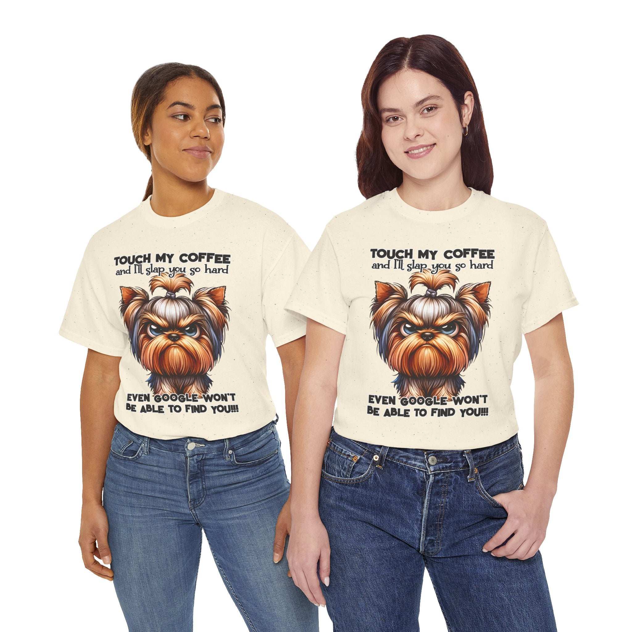 Funny Dog Graphic T-Shirt with Coffee Humor