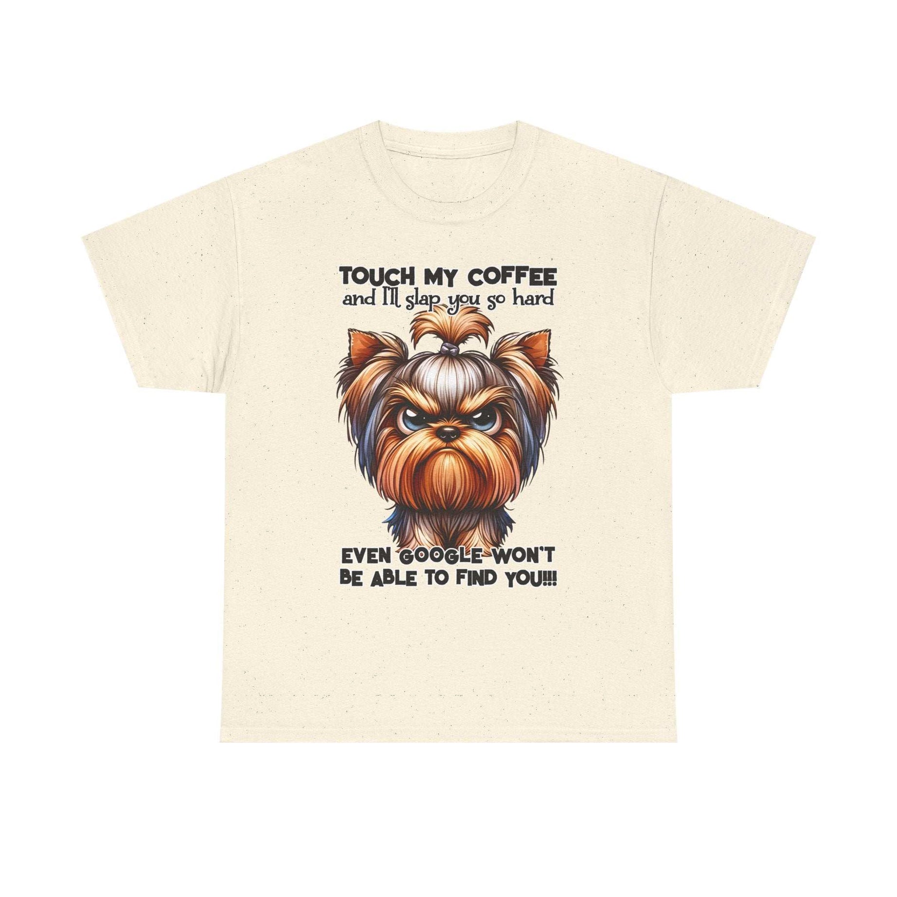 Funny Dog Graphic T-Shirt with Coffee Humor