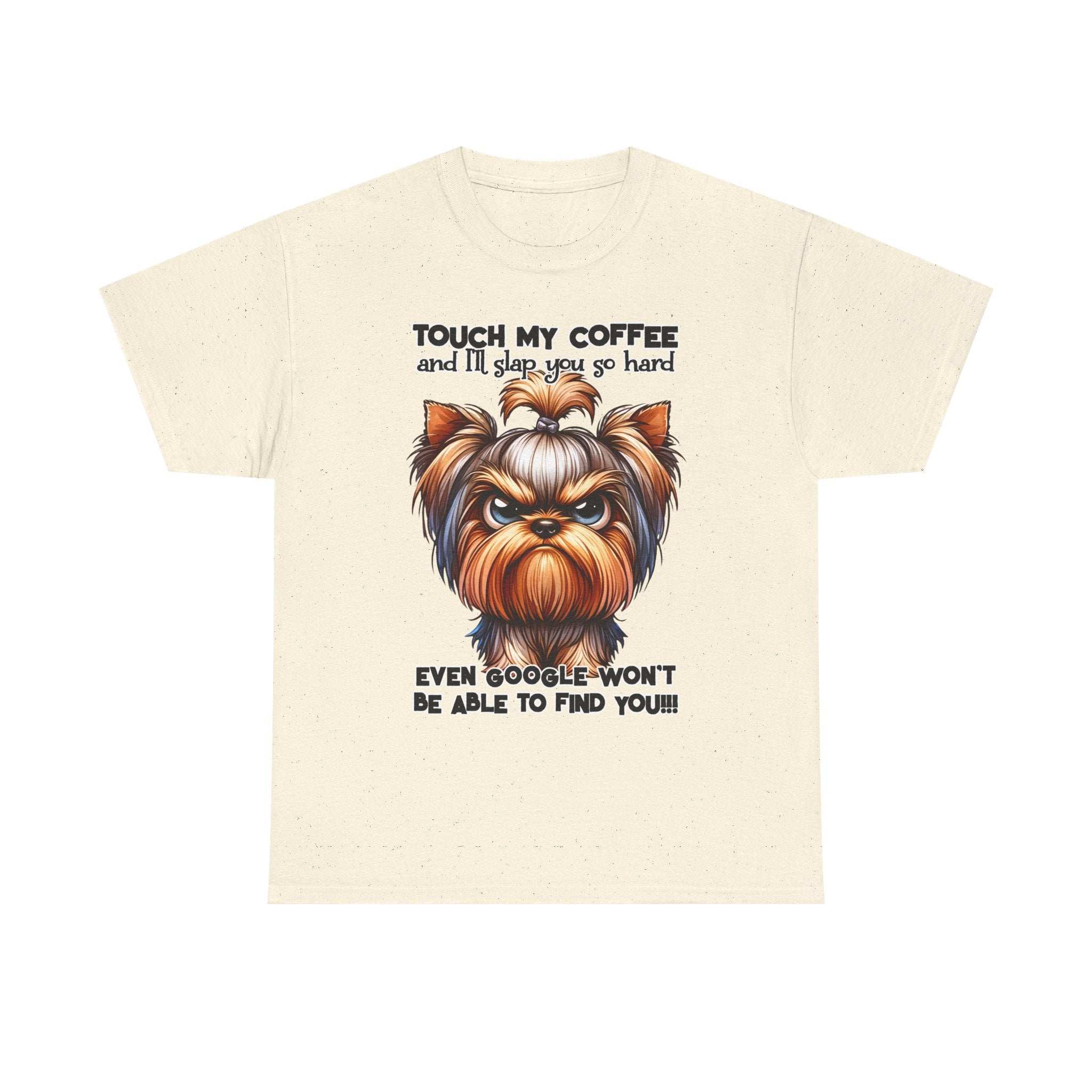 Funny Dog Graphic T-Shirt with Coffee Humor