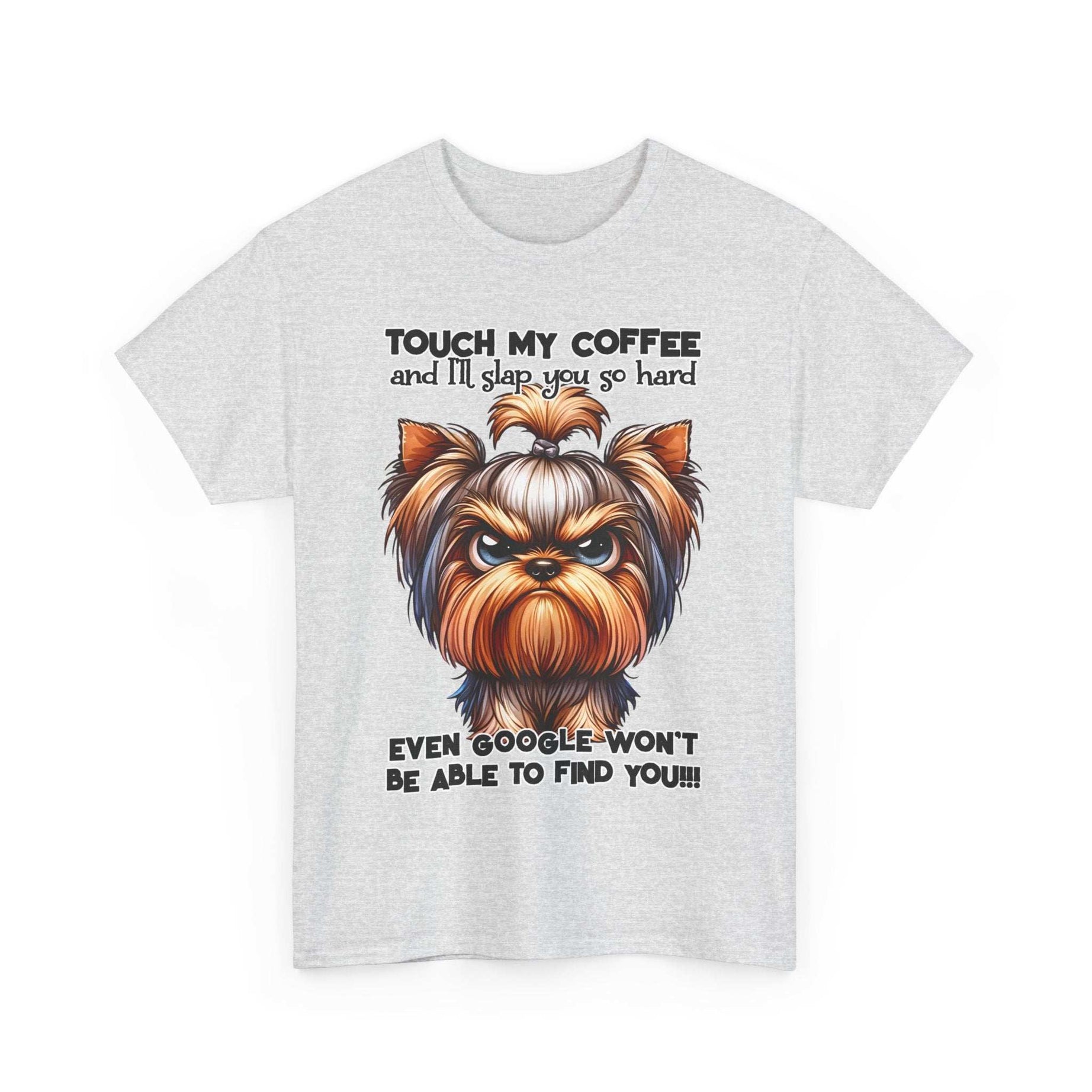 Funny Dog Graphic T-Shirt with Coffee Humor