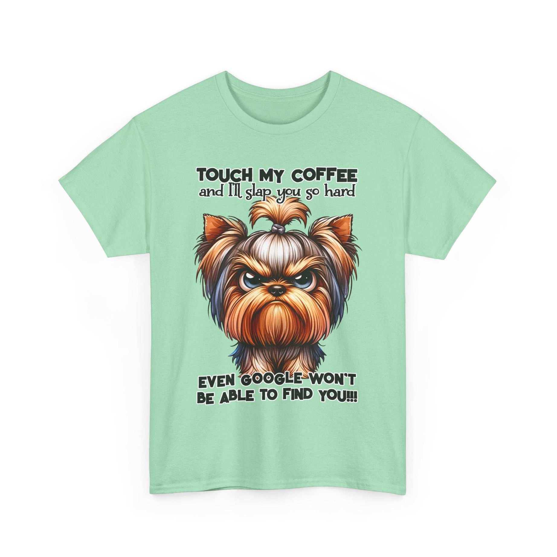 Funny Dog Graphic T-Shirt with Coffee Humor