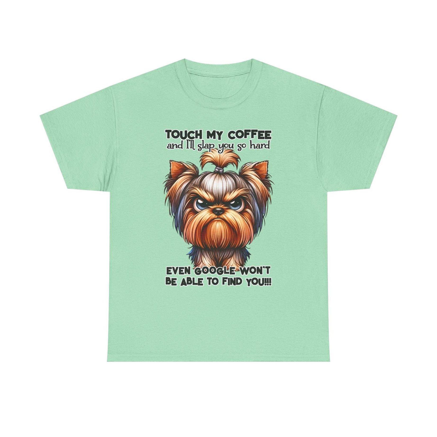 Funny Dog Graphic T-Shirt with Coffee Humor