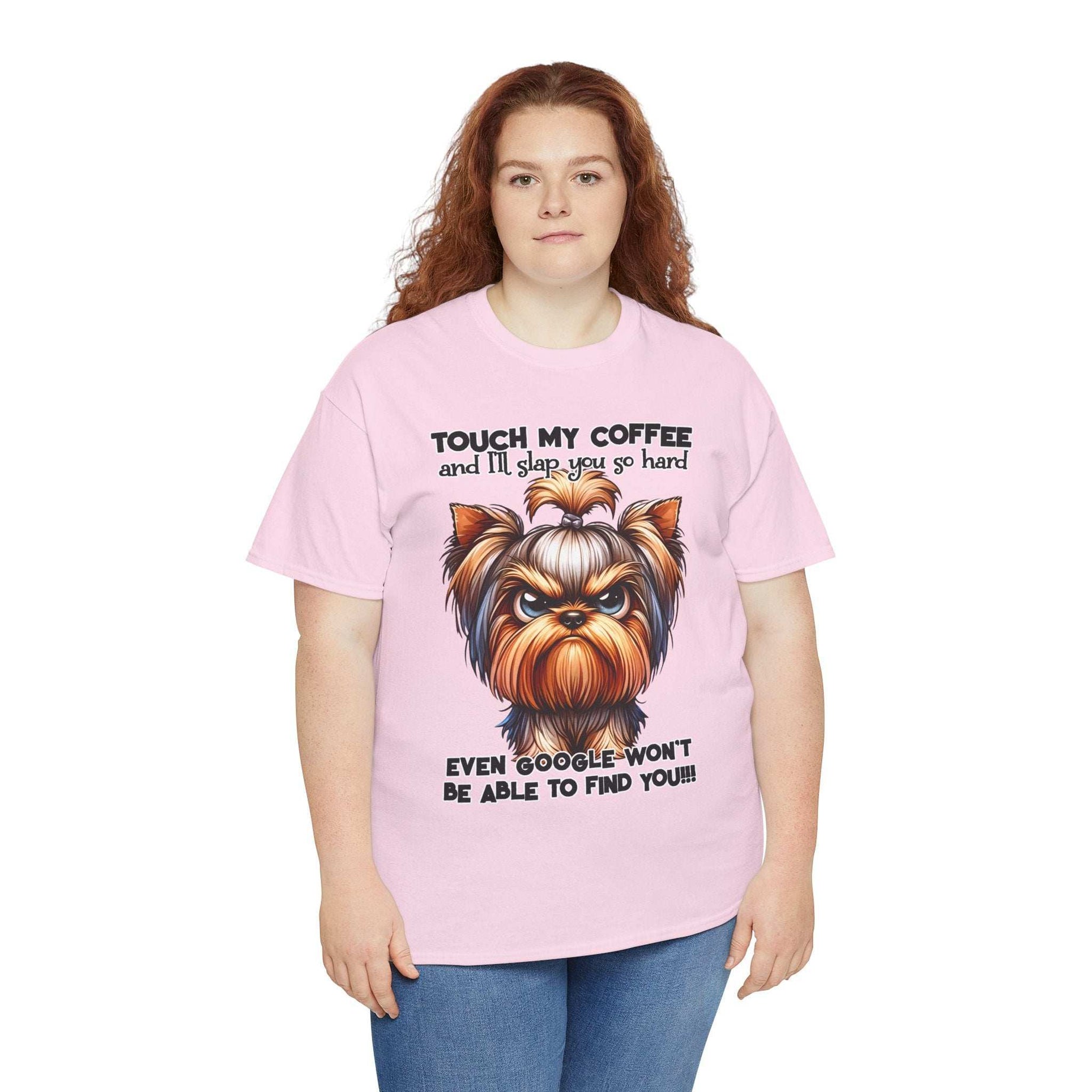 Funny Dog Graphic T-Shirt with Coffee Humor