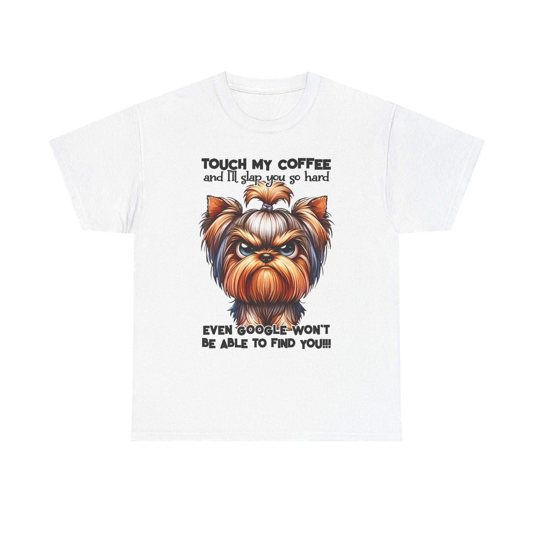Funny Dog Graphic T-Shirt with Coffee Humor