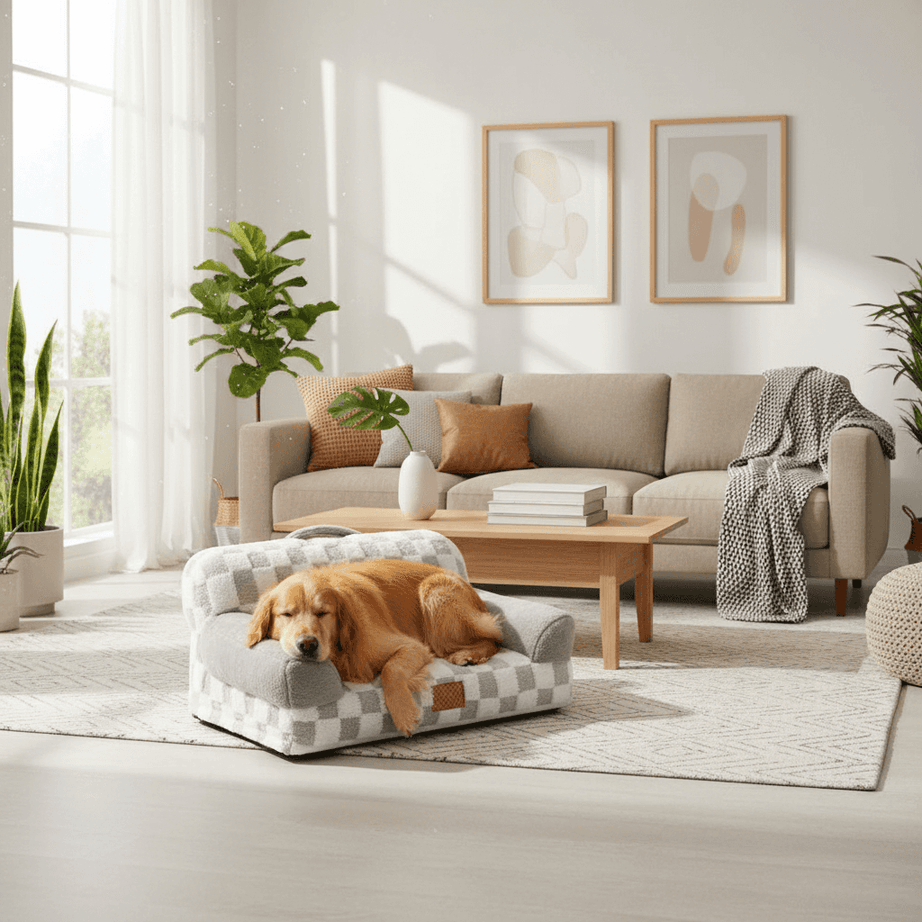 Orthopedic Pet Couch Bed - Machine Washable Non-Slip
