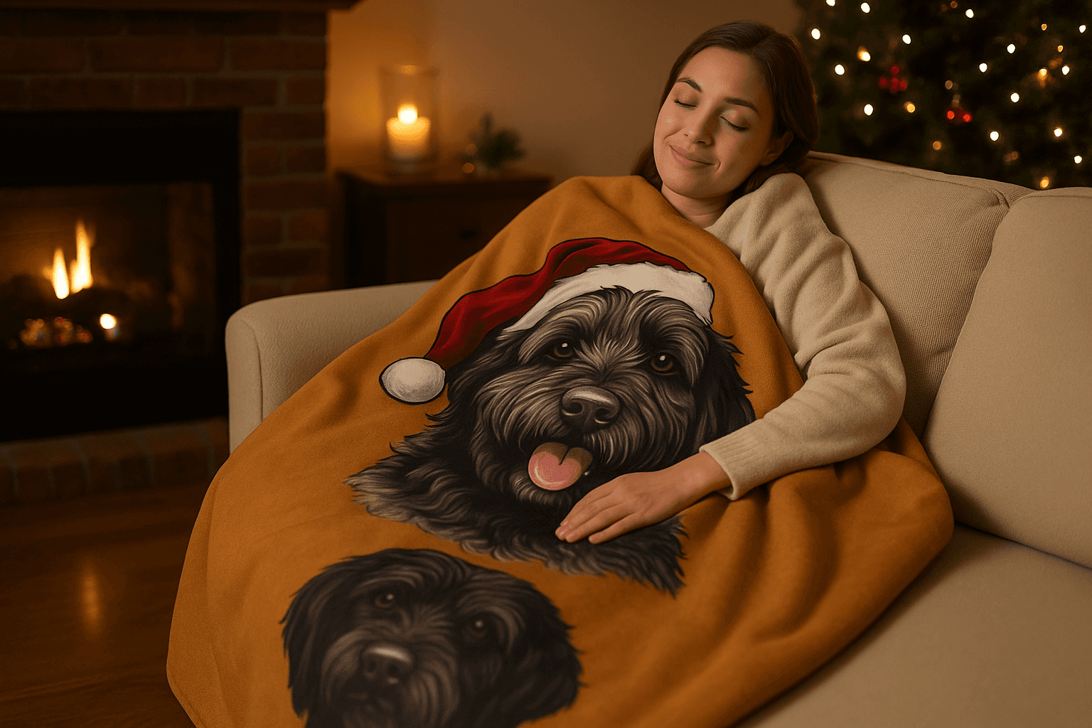 Dog Holiday Plush Blanket - Cozy Christmas Throw for Pet Lovers