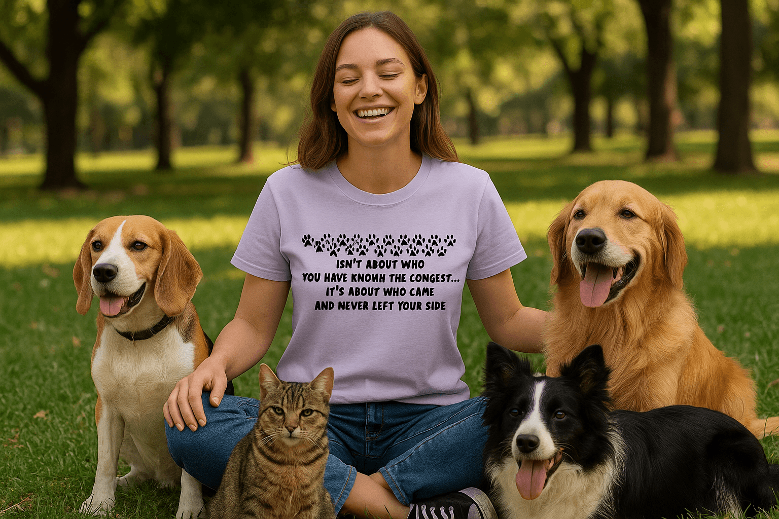 Pet Friendship T-Shirt - Celebrate Bonds with Dogs & Cats