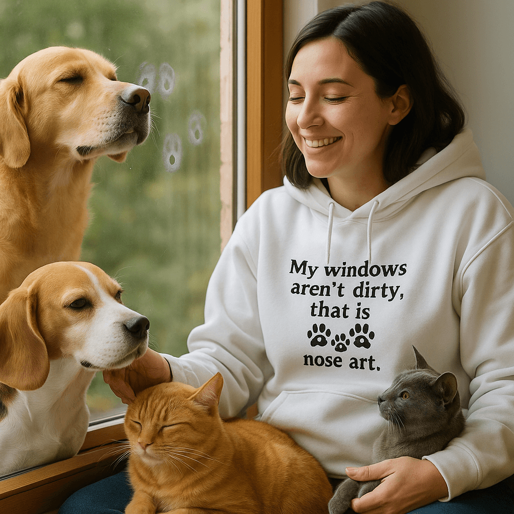 Window Nose Art Hoodie Sweatshirt - Pet Parent Comfort