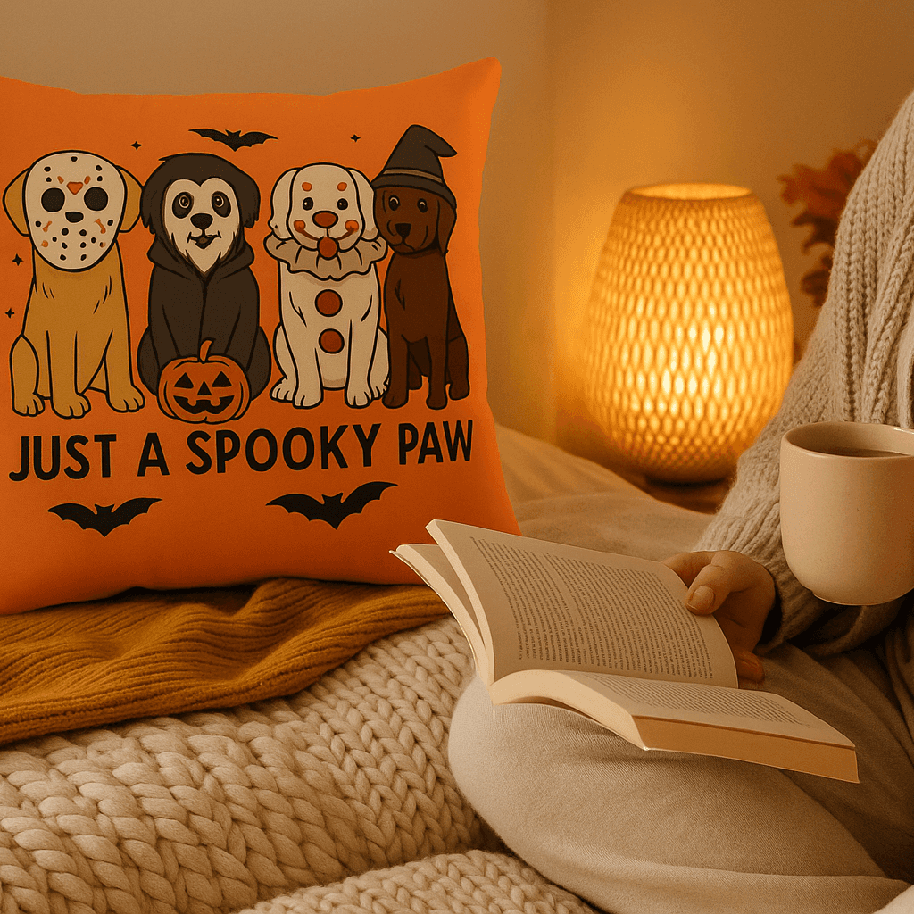 Halloween Dog Pillow - Just A Spooky Paw Pet Decor Cushion