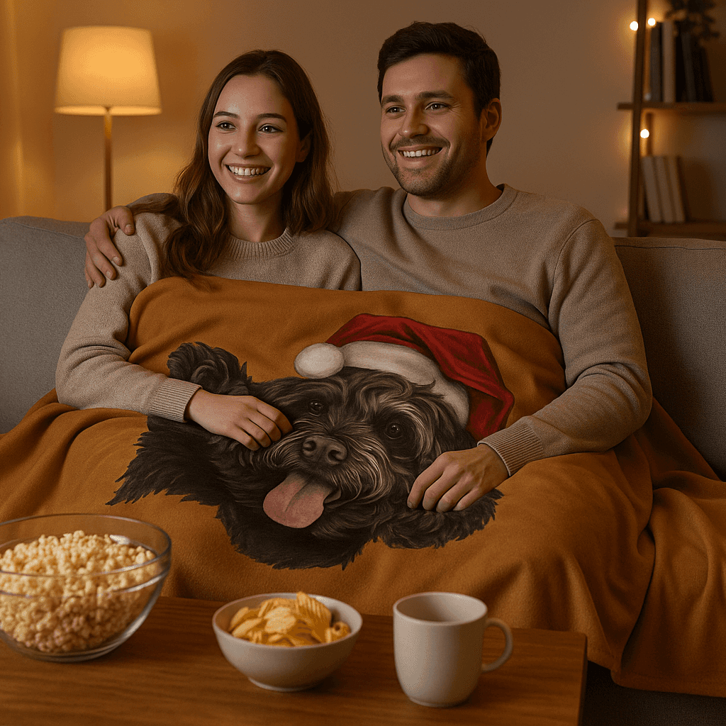 Dog Holiday Plush Blanket - Cozy Christmas Throw for Pet Lovers
