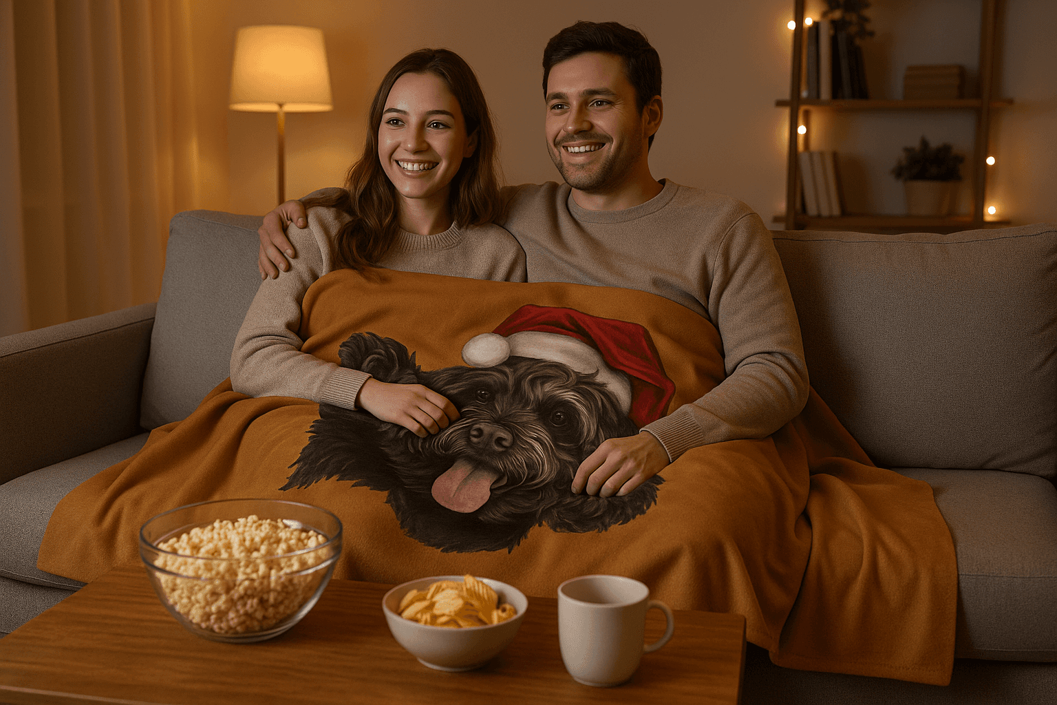Dog Holiday Plush Blanket - Cozy Christmas Throw for Pet Lovers