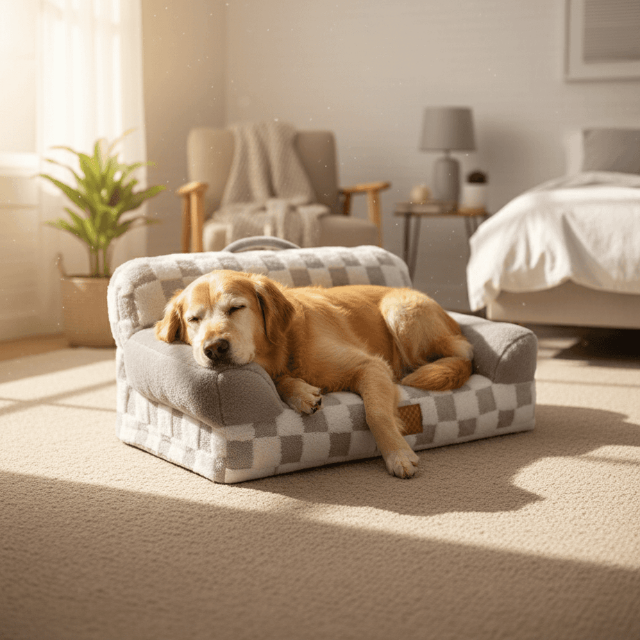 Orthopedic Pet Couch Bed - Machine Washable Non-Slip