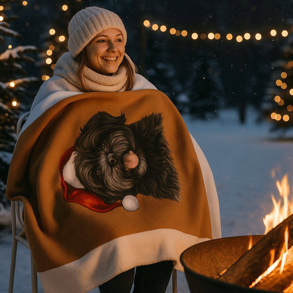 Dog Holiday Plush Blanket - Cozy Christmas Throw for Pet Lovers