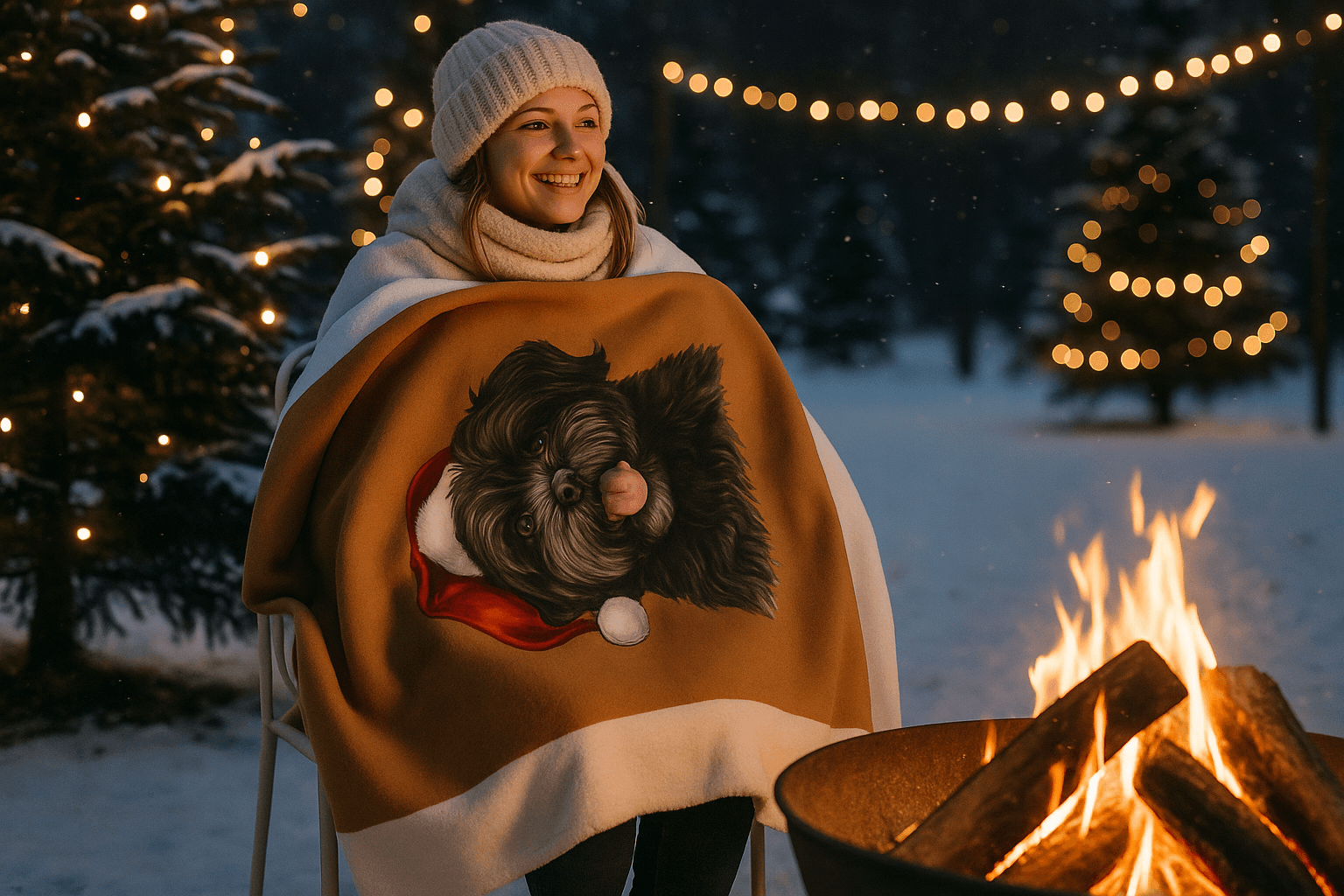 Dog Holiday Plush Blanket - Cozy Christmas Throw for Pet Lovers