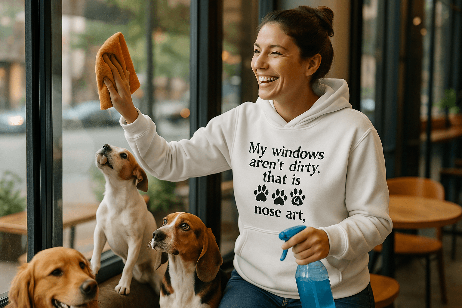 Window Nose Art Hoodie Sweatshirt - Pet Parent Comfort