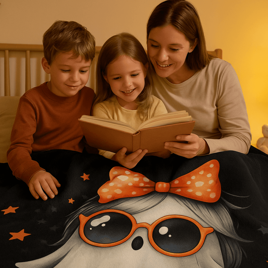 Halloween Ghost Blanket - Cute Spooky Fall Throw Microfiber