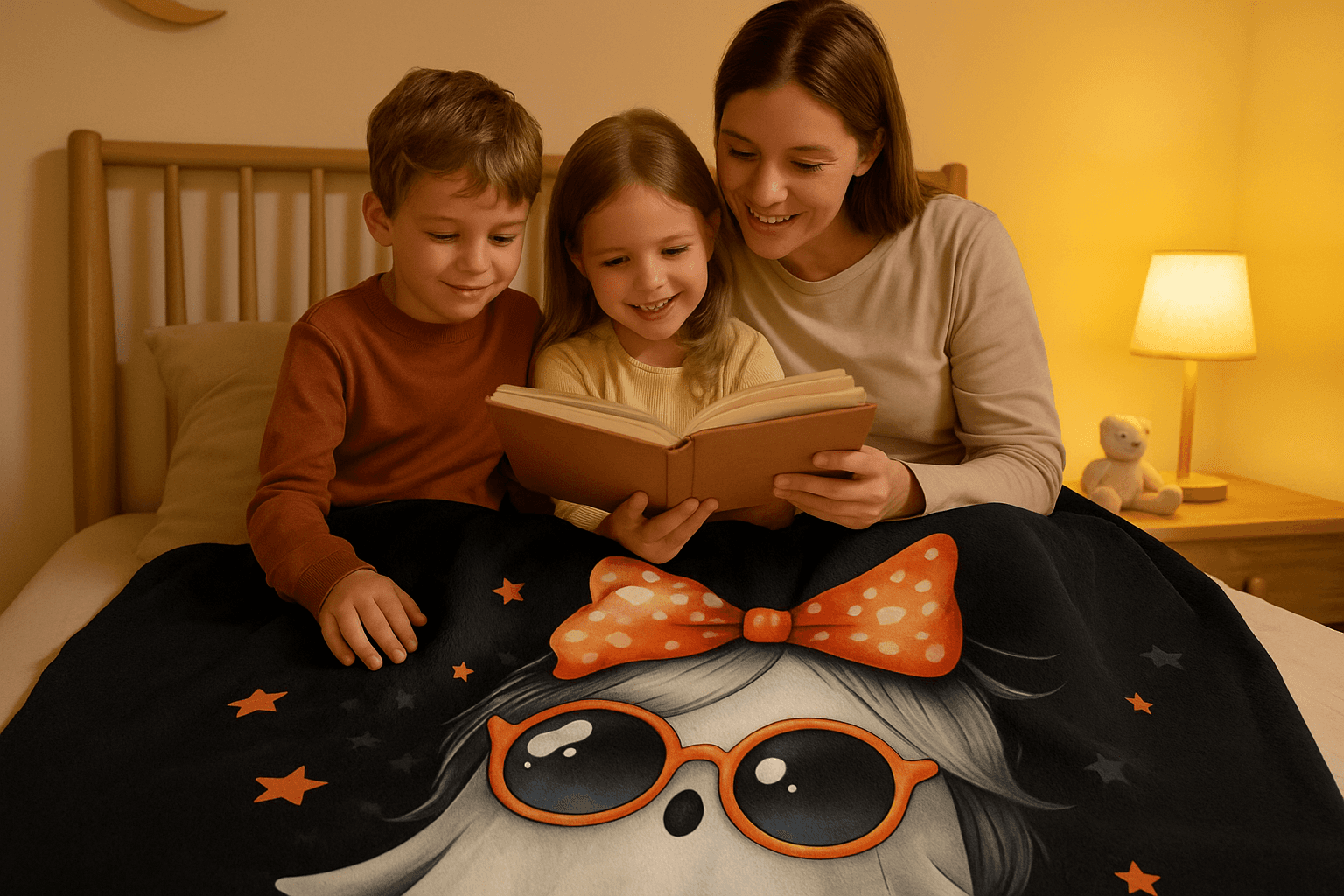 Halloween Ghost Blanket - Cute Spooky Fall Throw Microfiber