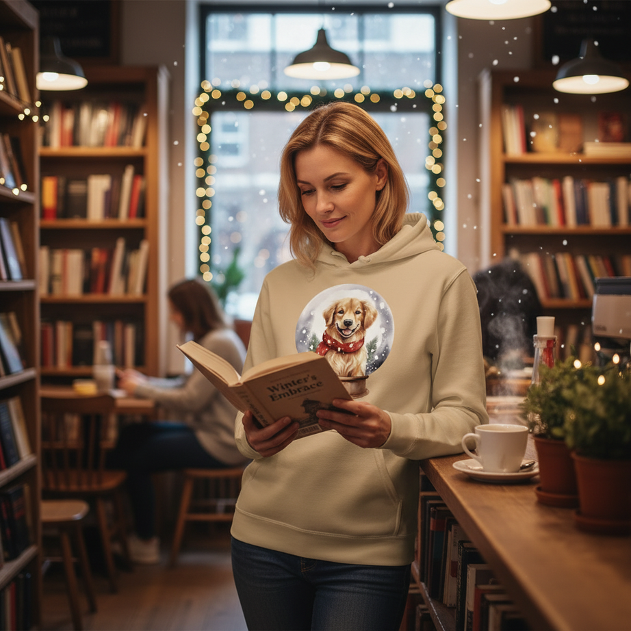 Snow Globe Golden Hoodie - Winter Dog Lover Sweatshirt