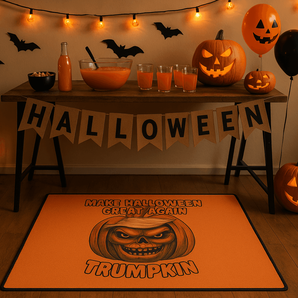 Make Halloween Great Again Floor Mat - Trump Pumpkin Doormat