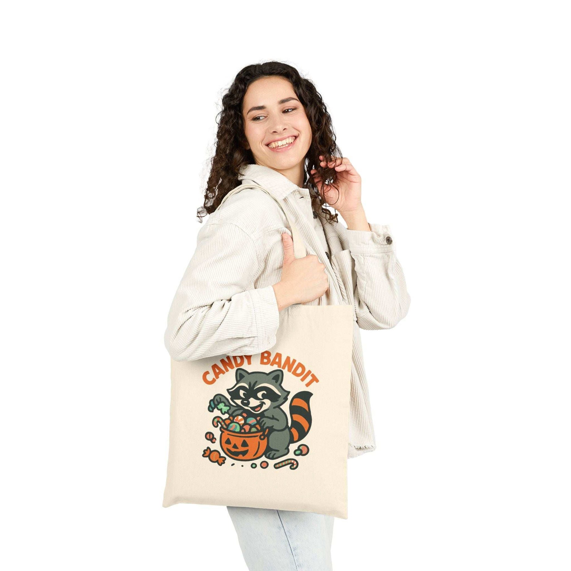 Halloween Cotton Canvas Tote Bag - Trick or Treat Candy Bandit