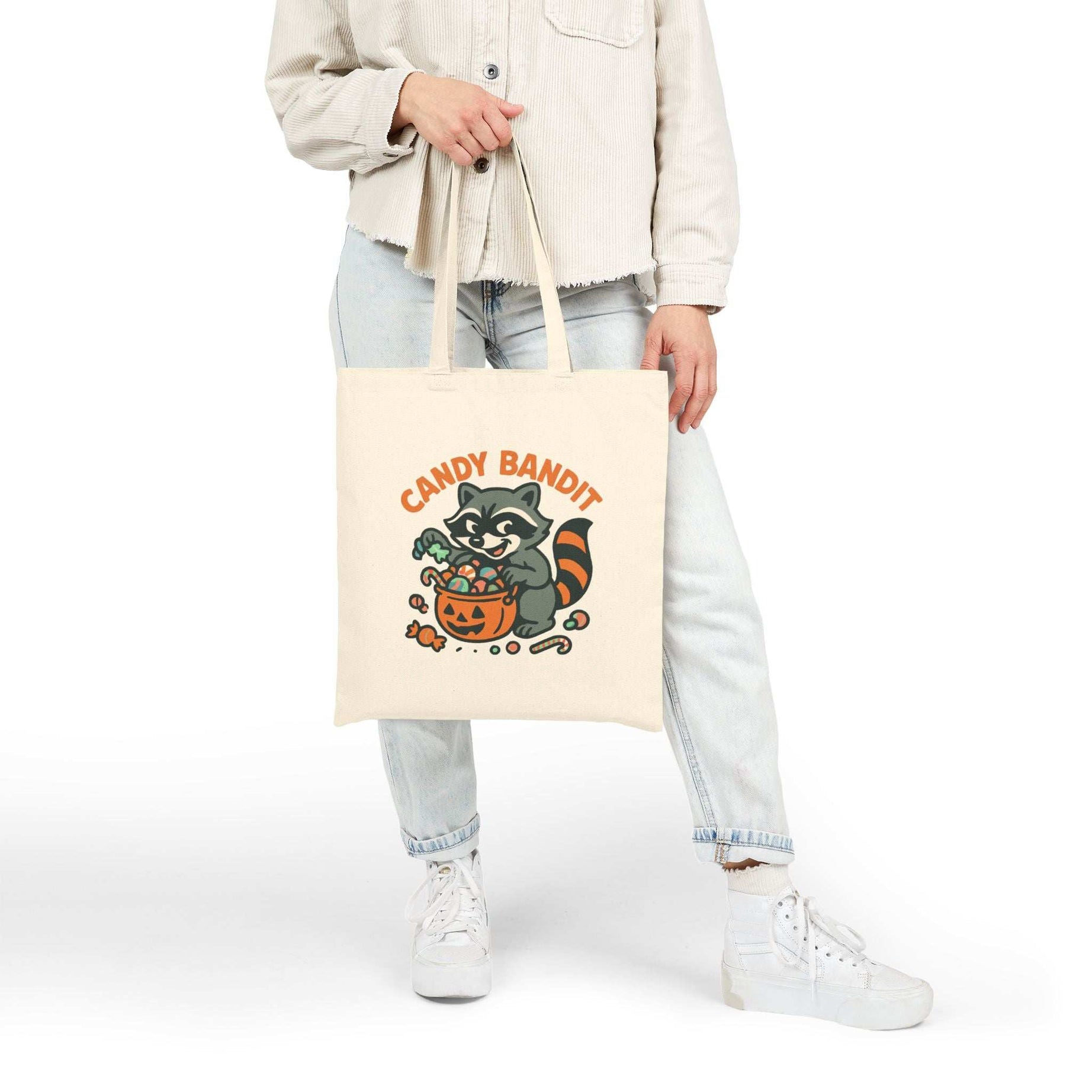 Halloween Cotton Canvas Tote Bag - Trick or Treat Candy Bandit